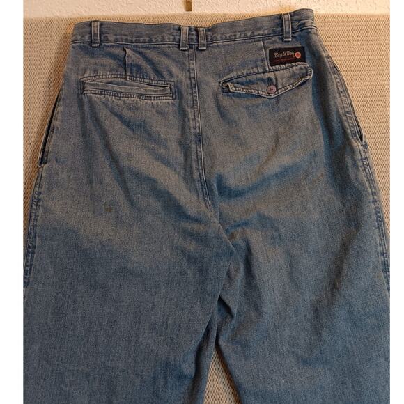 Original Bugle Boy Vintage Jeans 32X29 Blue Fade Pleated Skate Y2K Paint Grunge - Picture 9 of 14